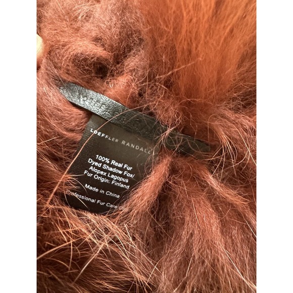 Loeffler Randall shadow fox Fur scarf burgundy red Infinity Neck Warmer Finland - Picture 4 of 6